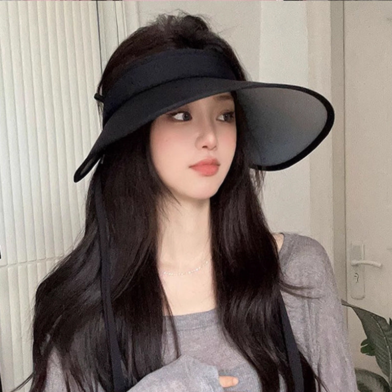 Side view of wide brim hat with air top design.