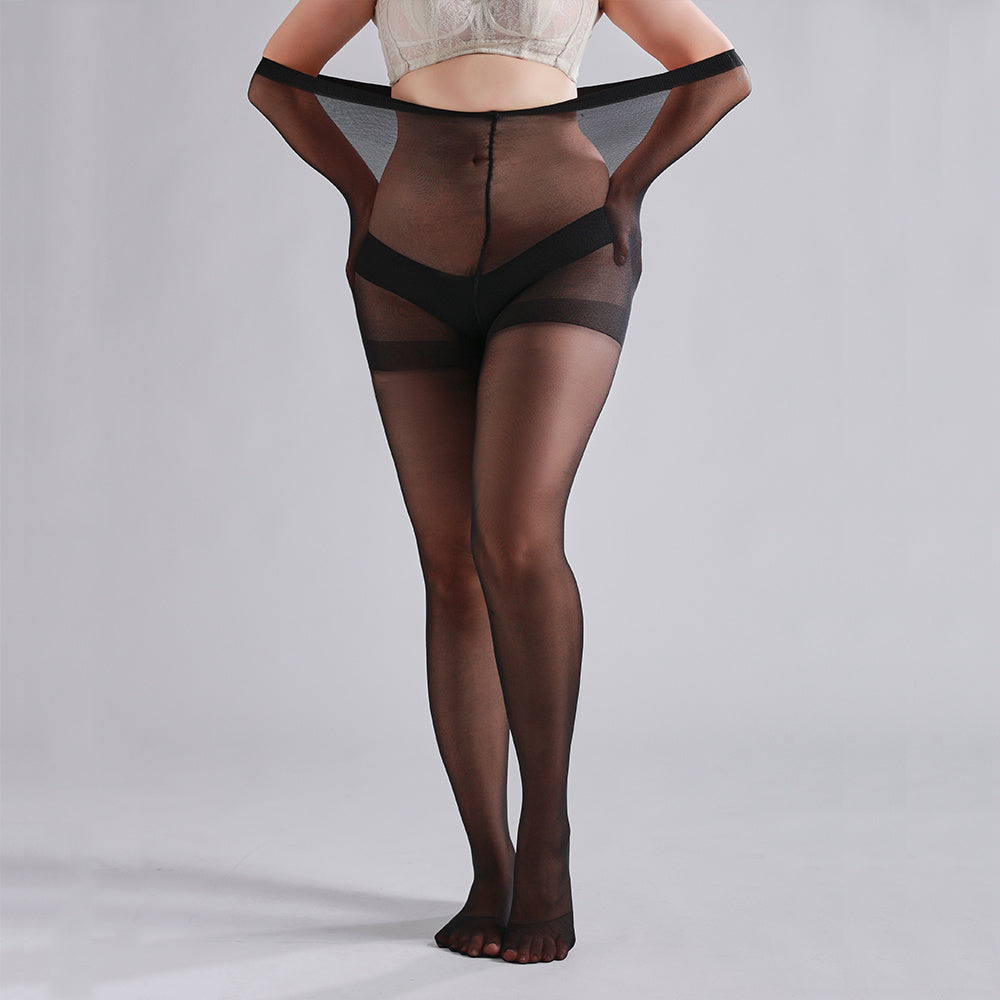 Lightweight 20D pantyhose shown with open-toe sandals.