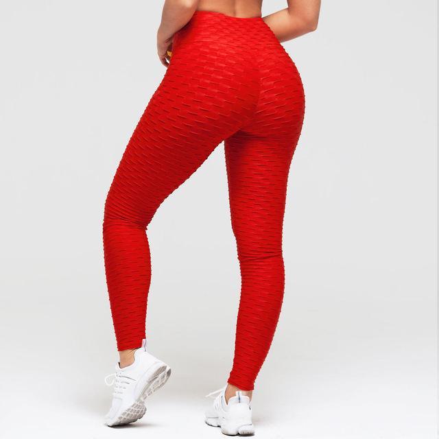 "High-waisted booty-lifting leggings with scrunch detail for a sculpted look.