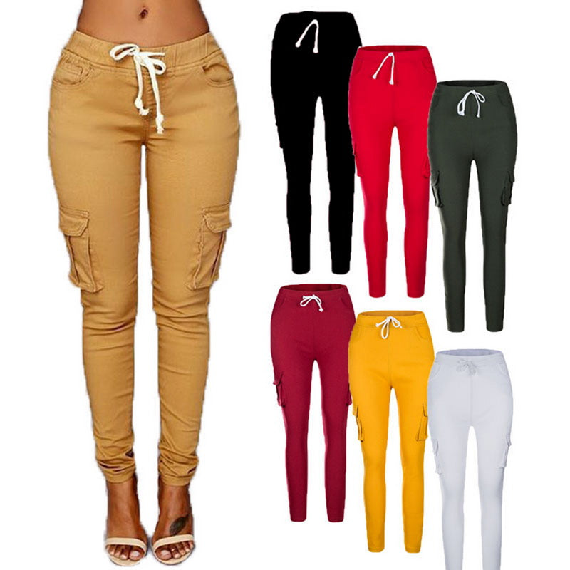 Versatile Multi-Pocket Women’s Leisure Trousers