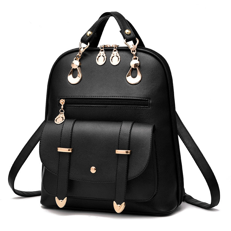 "Chic PU Leather Convertible Backpack and Shoulder Bag for Women"