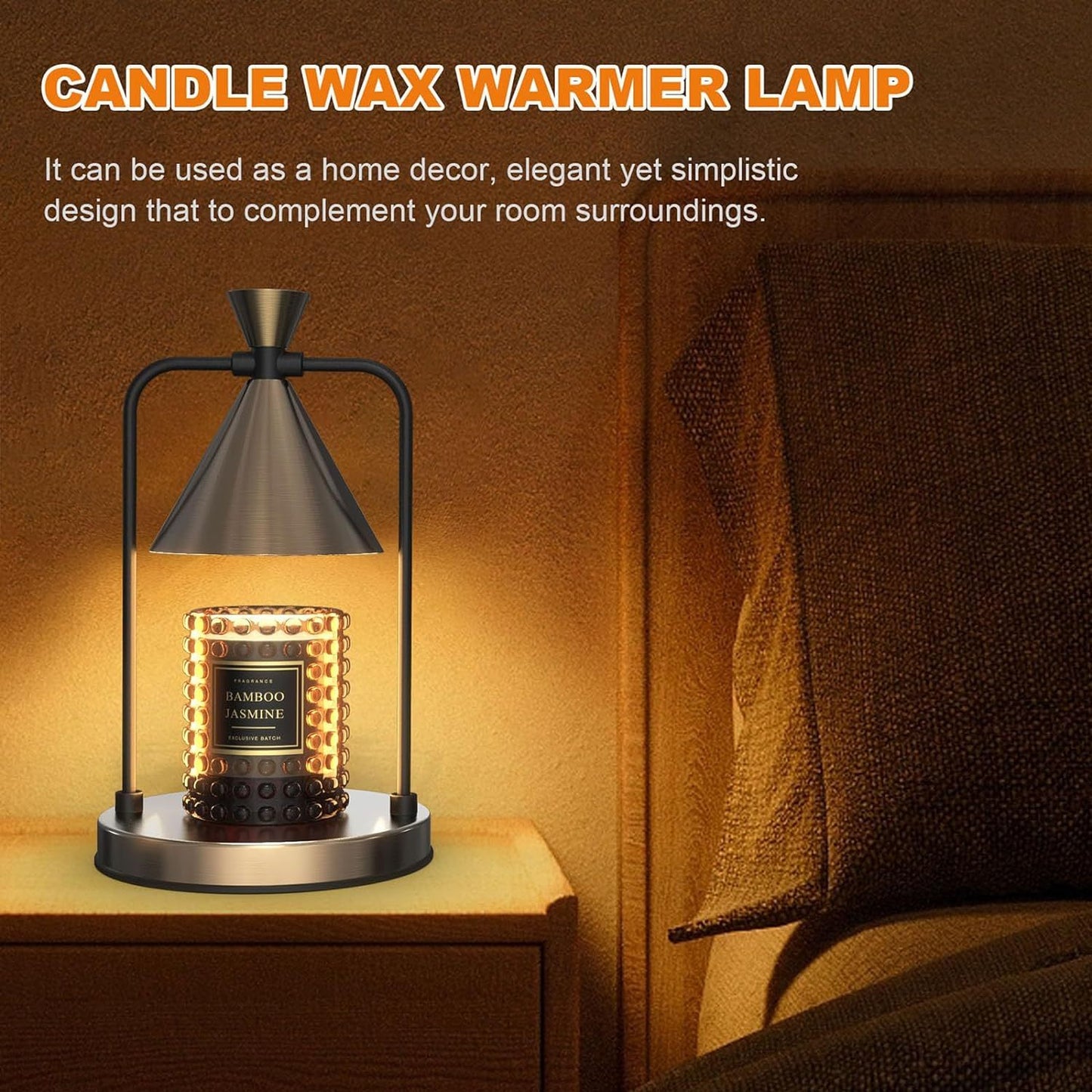 Dimmable Candle Warmer Lamp with Timer, Compatible with All Candle Sizes,