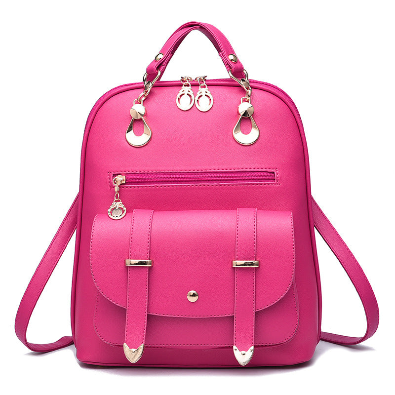 "Chic PU Leather Convertible Backpack and Shoulder Bag for Women"