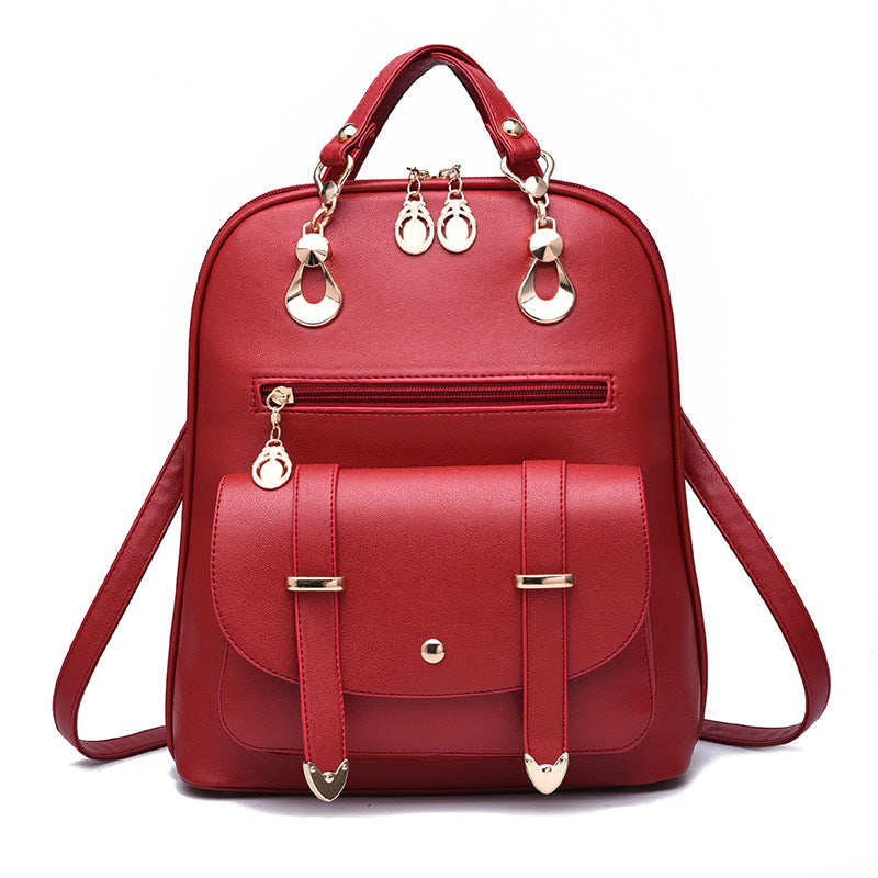 "Chic PU Leather Convertible Backpack and Shoulder Bag for Women"