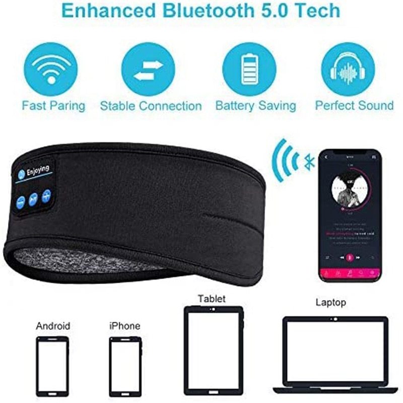 "Comfortable Wireless Bluetooth Headband: The Perfect Sleep and Sports Companion for Side Sleepers"