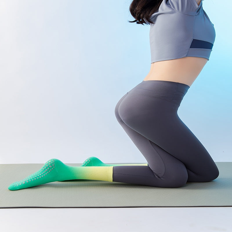  women’s yoga socks with traction soles and stylish straps, ideal for Pilates, or home workouts