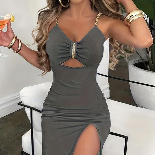 Lightweight sleeveless summer dress in [Color] - breathable polyester, easy to dress up or down.
