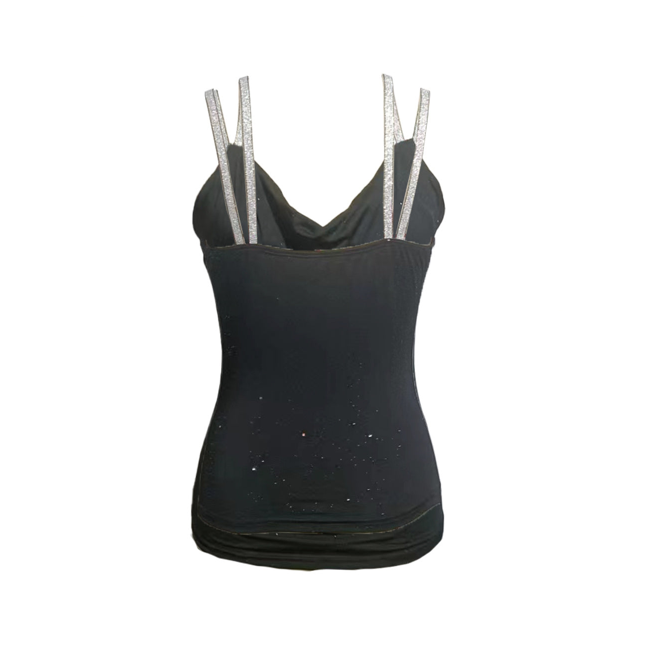 Women's Solid Color V-neck Rhinestone Shoulder Strap Sequin Fashionable And Sexy Camisole Vest
